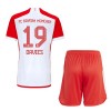 Camisolas Bayern de Munique Alphonso Davies 19 Criança 1º Equipamento Principal 2023-24 Manga Curta